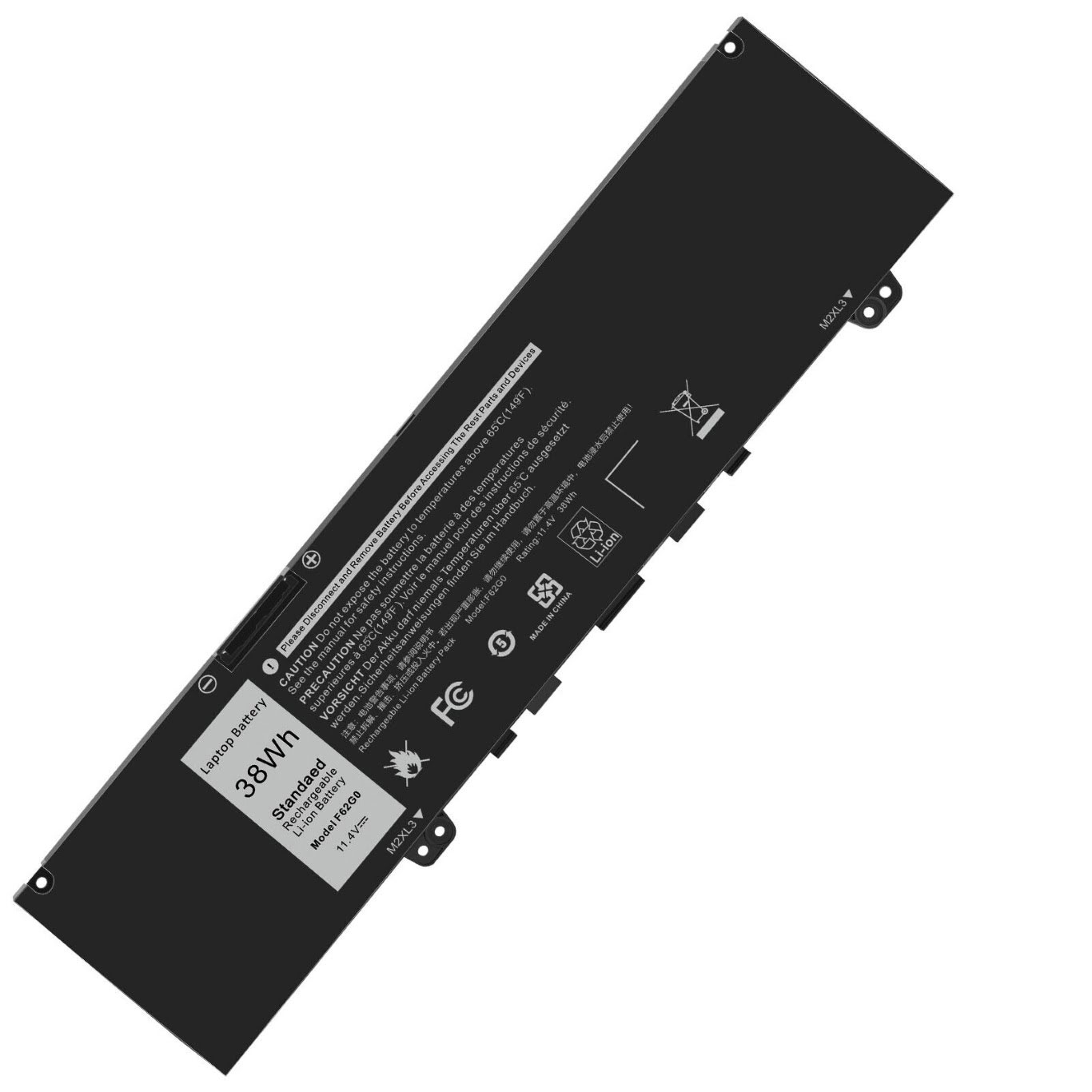 039DY5, 0DHM0J replacement Laptop Battery for Dell 13 -7370-D1701P, 13 7370 -1740, 11.4 V, 3 cells, 38wh