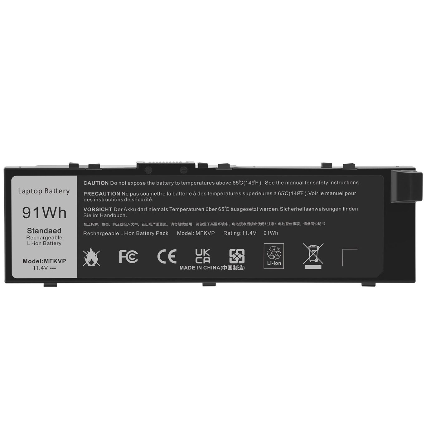 0FNY7, 1G9VM replacement Laptop Battery for Dell Precision 15 7510, Precision 15 7520, 11.4v, 3 cells, 91wh