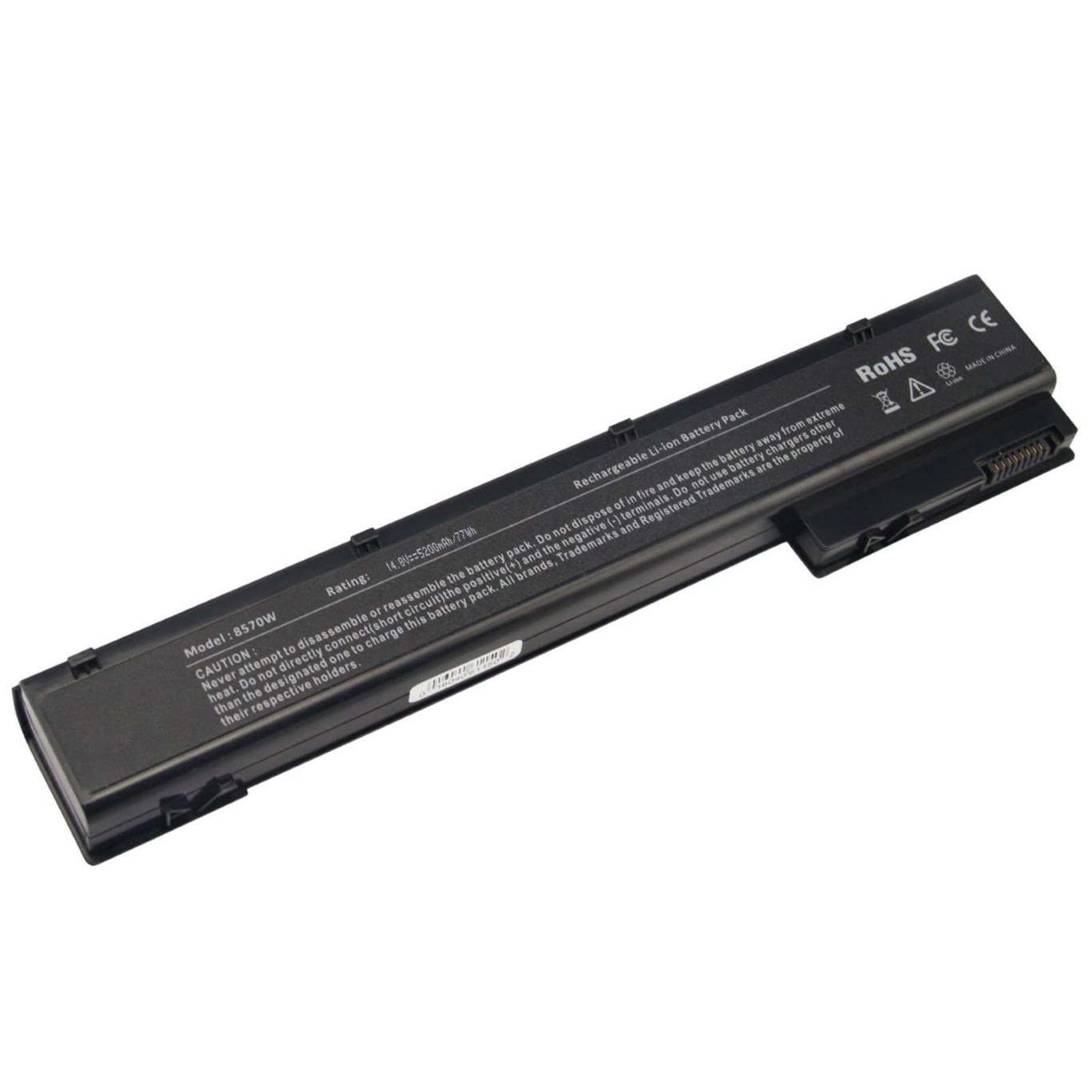 632113-151, 632425-001 replacement Laptop Battery for HP EliteBook 8560w Mobile Workstation, EliteBook 8570w Mobile Workstation, 8 cells, 14.8 V, 5200 Mah