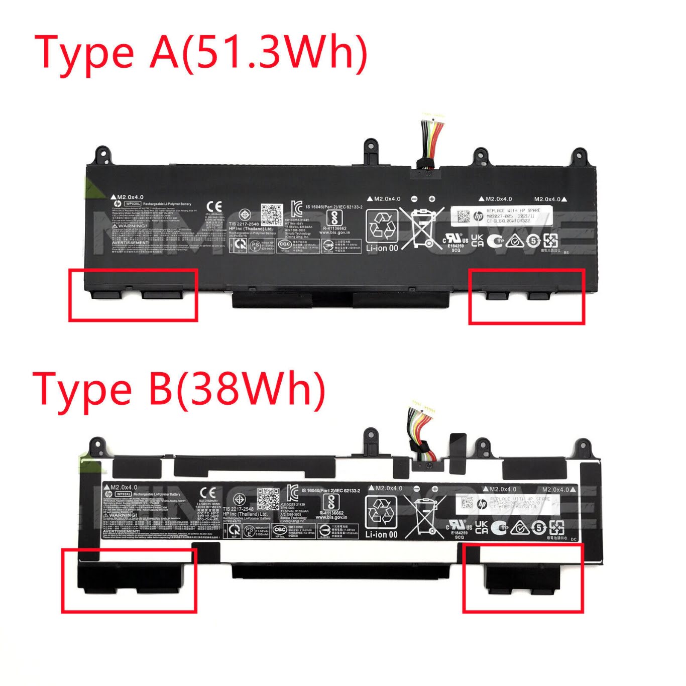 HSTNN-1B9Y, HSTNN-LB8V replacement Laptop Battery for HP EliteBook 1040 G9, EliteBook 830 G9, 3 cells, 11.58V, 51.3wh / 38wh