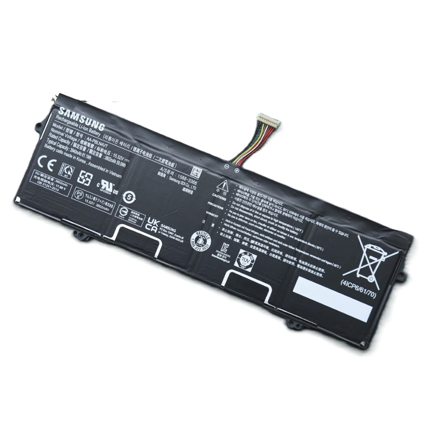 AA-PBLN4VT replacement Laptop Battery for Samsung Galaxy Book2 360 13, Galaxy Book2 360 NP730QED-KA1BE, 4 cells, 15.52v, 3802mah / 59wh