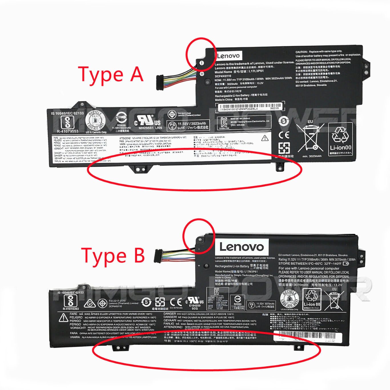 5B10N87357, 5B10N87358 replacement Laptop Battery for Lenovo 320S-13IKB-Type 81AK-Model 81AK009PTA, 7000-13, 3 cells, 11.52v / 11.52v, 36wh