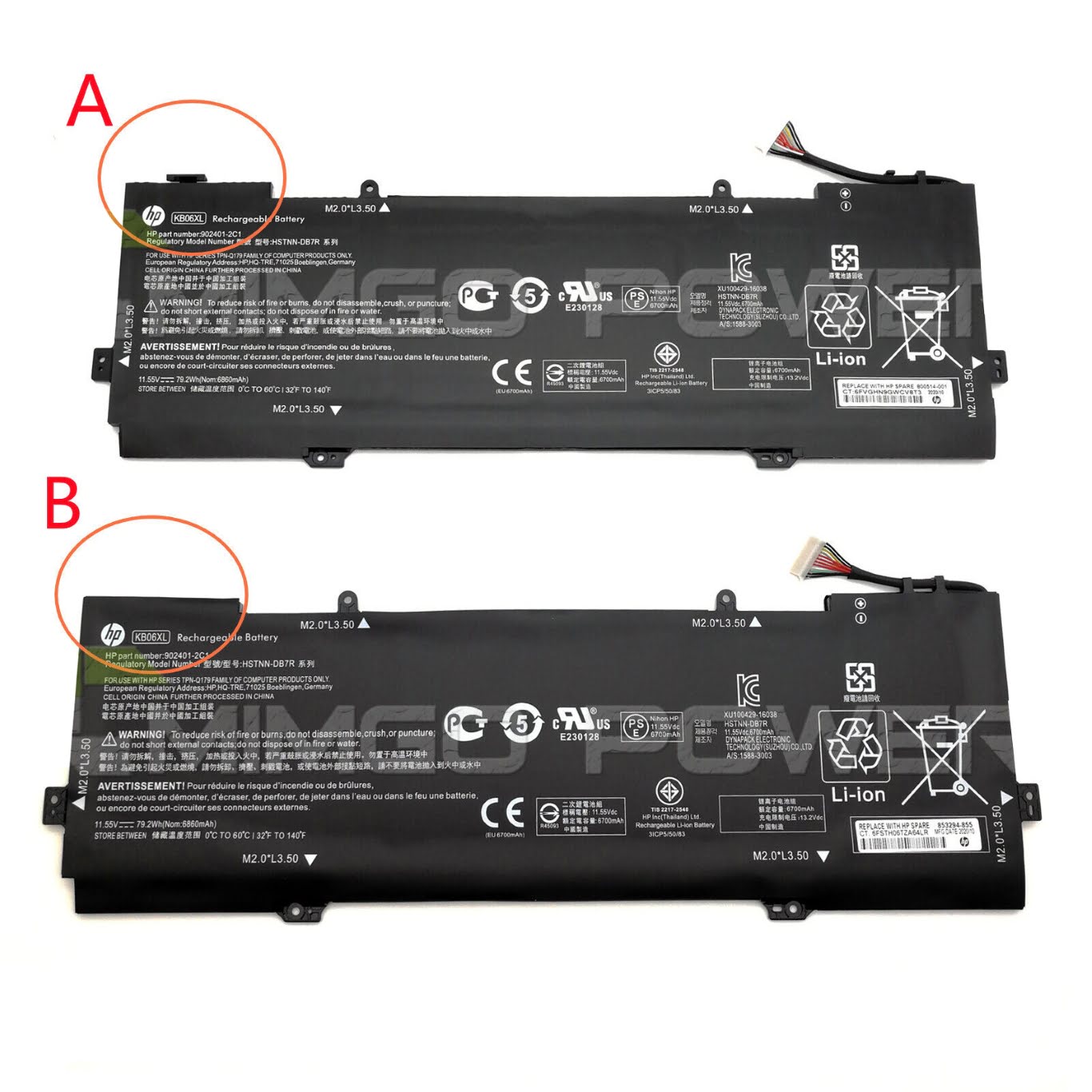 902401-2C1, 902499-855 replacement Laptop Battery for HP Spectre x360 15-b, Spectre X360 15-BL000, 6 cells, 11.55v, 79.2wh