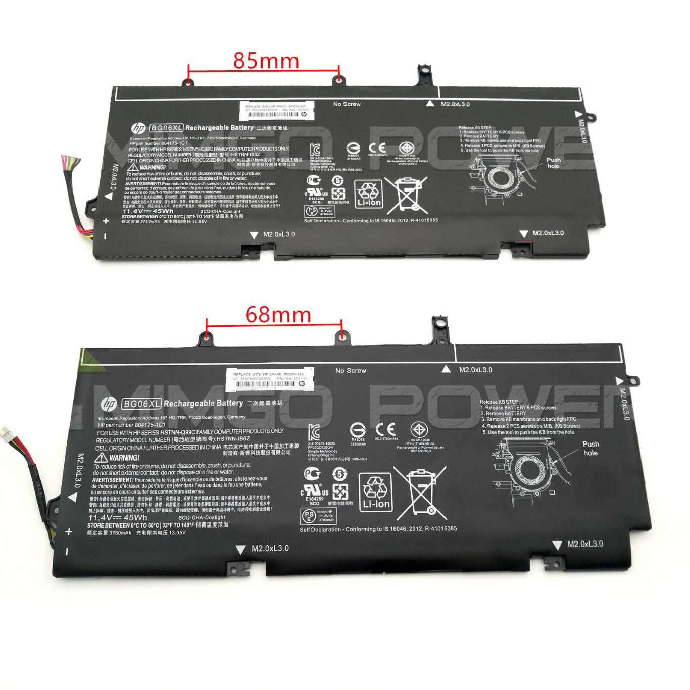 804175-181, 804175-1B1 replacement Laptop Battery for HP EliteBook 1040 G3 Series, 11.4v, 45wh