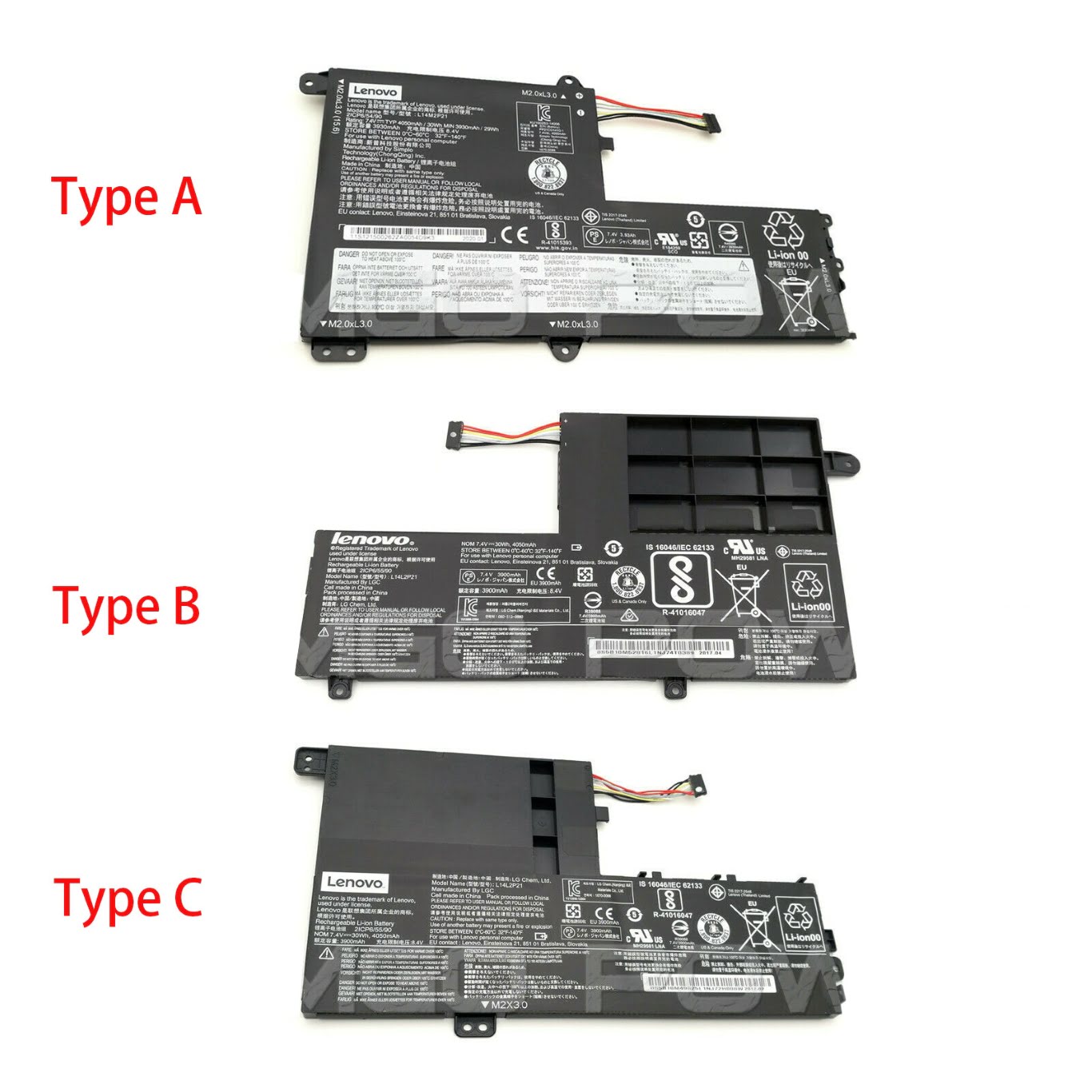 5B10G78610, 5B10G78612 replacement Laptop Battery for Lenovo IdeaPad 300S-14isk, IdeaPad 300s-14ISK 80Q4, 7.4V, 4050mah / 30wh