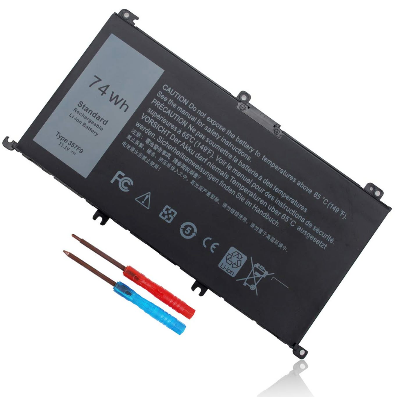 00GFJ6, 071JF4 replacement Laptop Battery for Dell Ins 15-7567-D1545B, Ins 15-7567-D1545R, 11.1V, 74wh