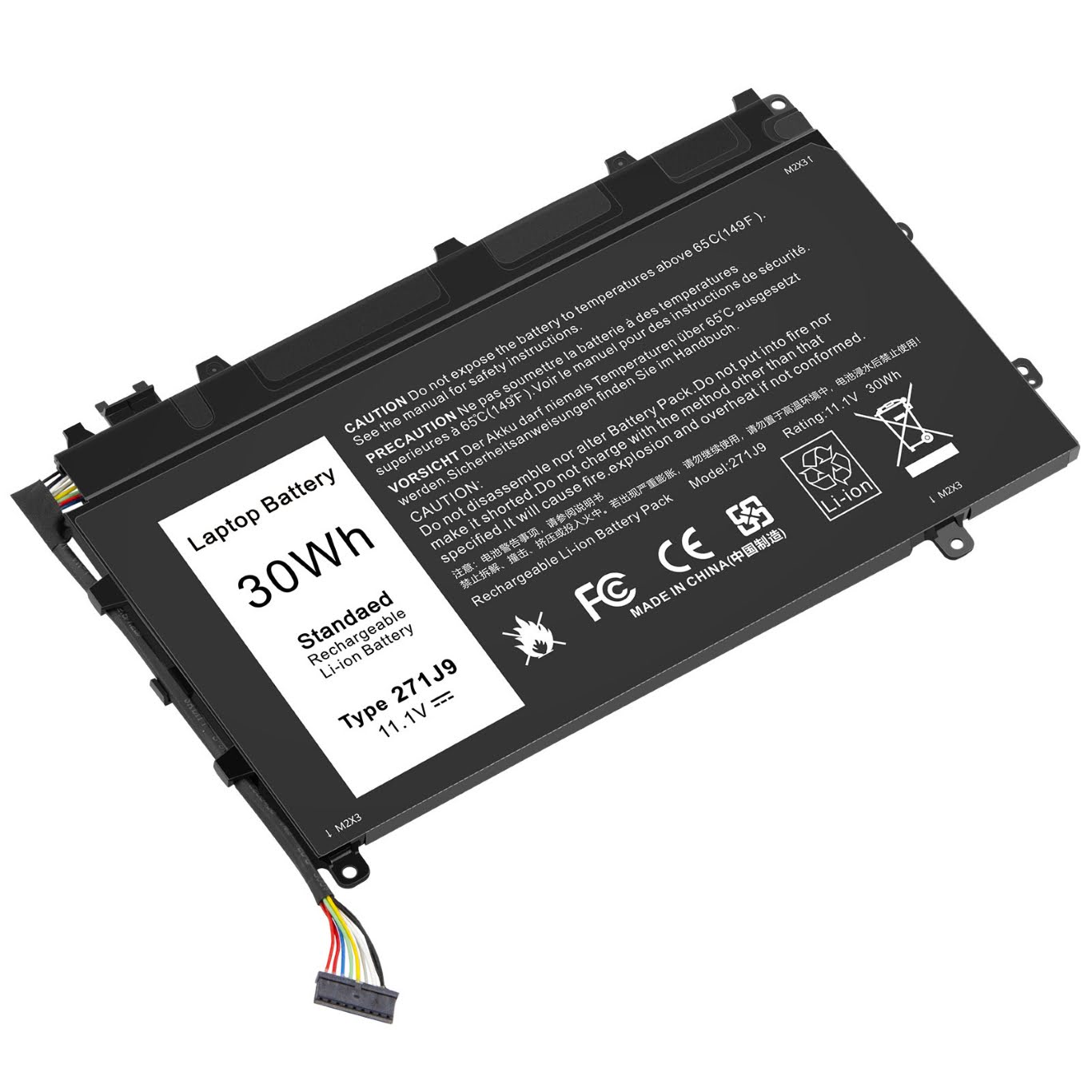 0271J9, 0GWV47 replacement Laptop Battery for Dell Latitude 13 7000, Latitude 13 7000(CAL001LATI735013480), 3 cells, 11.1V, 30wh