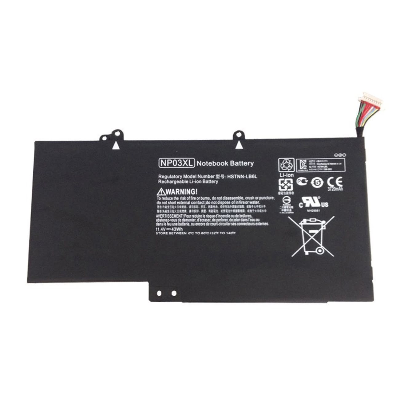 760944-421, HSTNN-LB6L replacement Laptop Battery for HP Envy X360 15-U001XX, Envy X360 15-U010DX, 11.4v, 43wh