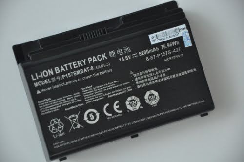 P157SMBAT-8 replacement Laptop Battery for Clevo EON117-S, EON15-S, 14.8V, 5200mAh