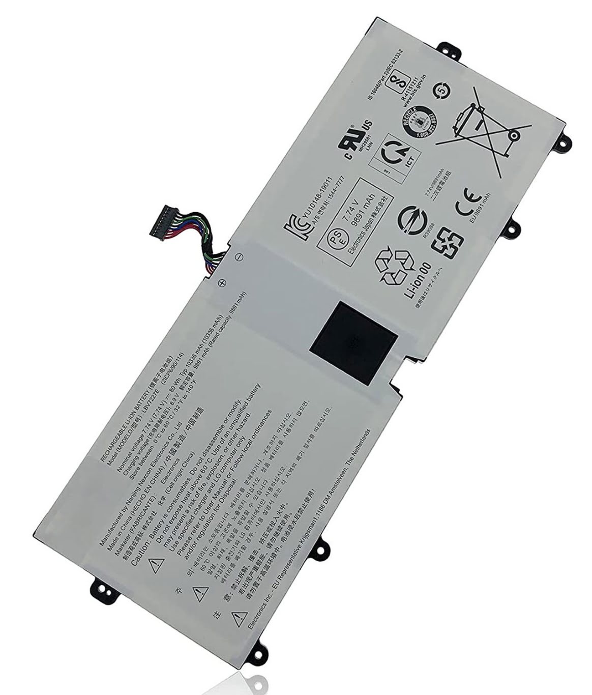 LBV7227E replacement Laptop Battery for LG 15Z90N, 16Z90P, 8 cells, 7.74v, 80wh